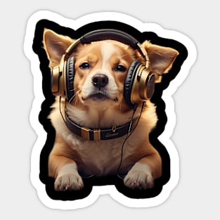 ilove music and dogs Sticker